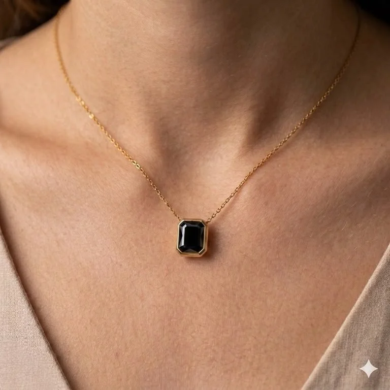 EBH00818 MSJ Stainless Steel Rectangle Drop Pendant - EBH