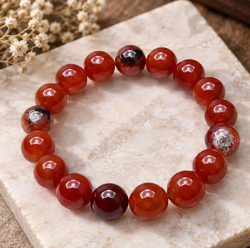 Natural Carnelian Agate Gemstone Bracelet - Carnelian0