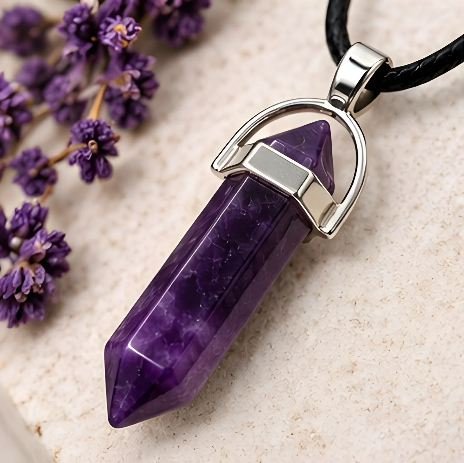 Natural Amethyst Gemstone Pendant - Amethyst8