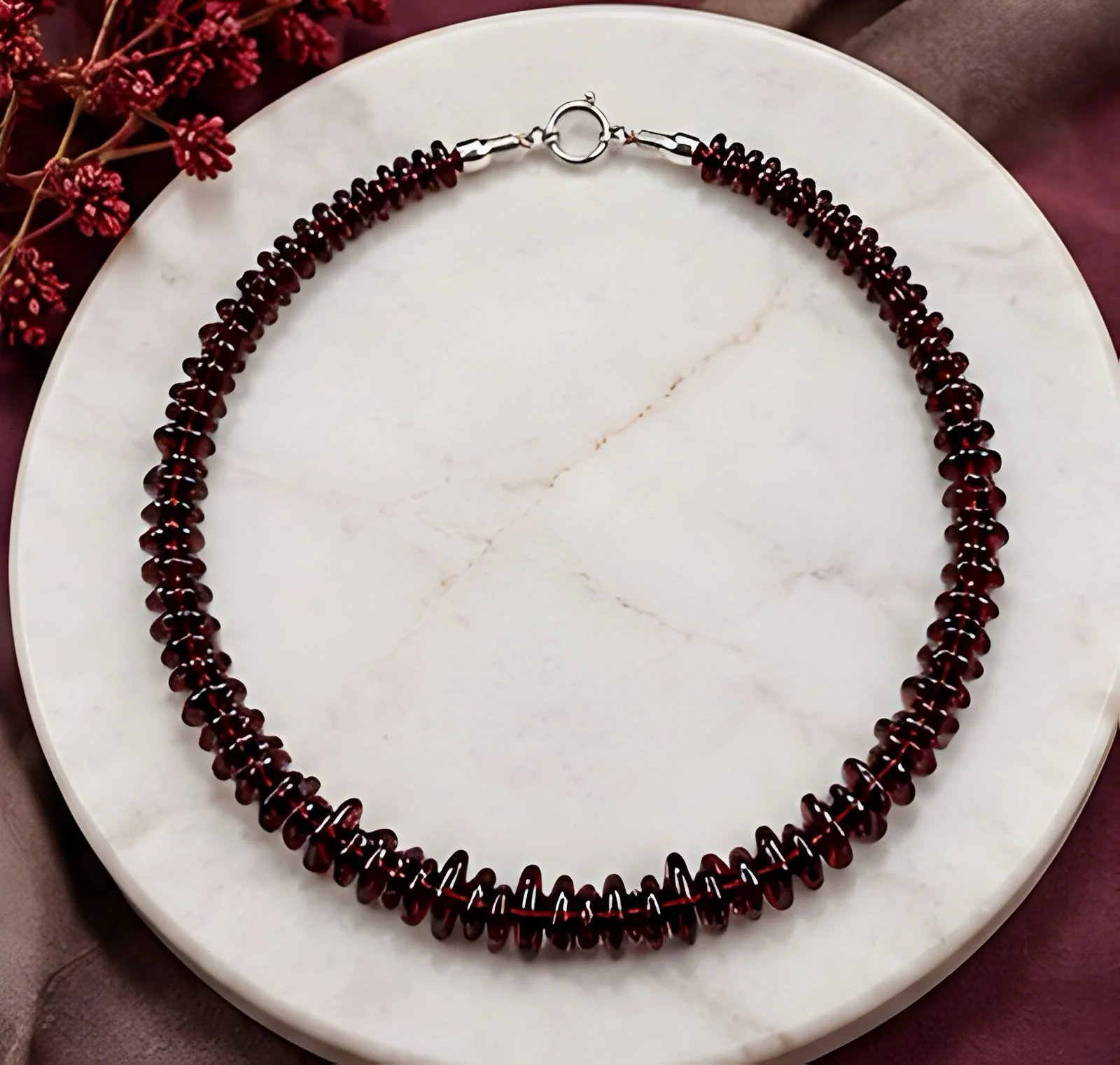 Natural Hessonite Garnet Uncut Necklace - Garnet2